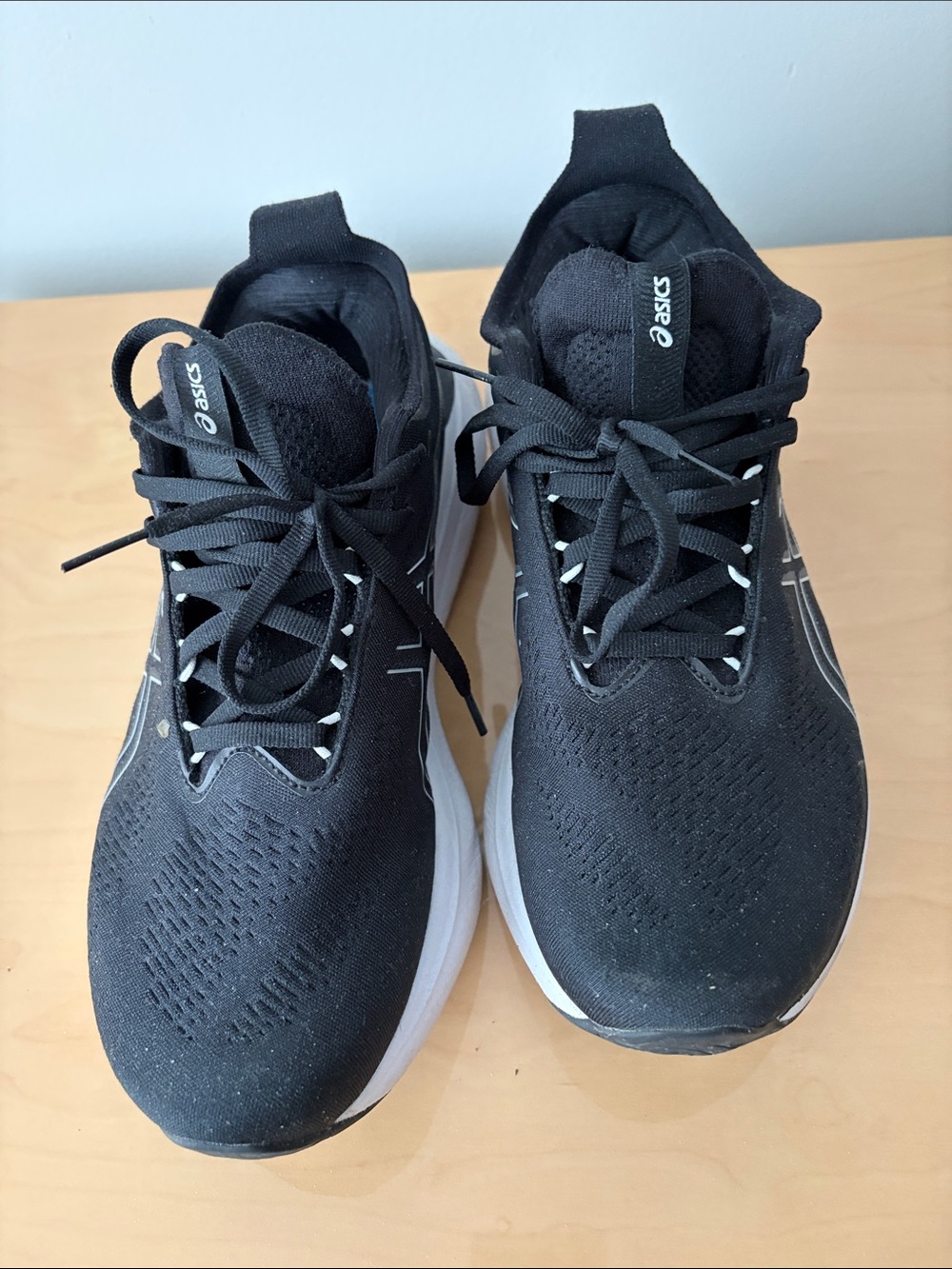 ASICS Men’s Black Athletic Running Sneakers with White Sole